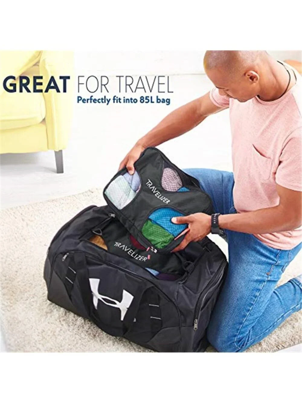 Packing Cubes Travel Organizer Set Luggage Storage Bags Mesh Laundry Shoe Bag